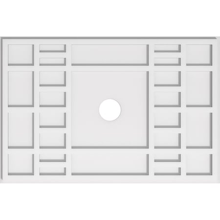 Ekena Millwork Beaux Architectural Grade PVC Ceiling Medallion, 30"W x 20"H x 3"ID x 10 1/2"C x 1"P, One-Piece CMP30X20BX-03000